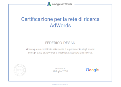 Certificazione Google Ads