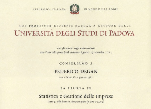 Laurea in Scienze Statistiche